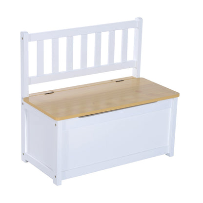 4-Piece Set Kids Wood Table Chair Bench with Storage Function Easy to Clean Gift for Girls Boys Toddlers Age 3 Years up Natural and White Kids Table Sets   at Gallery Canada