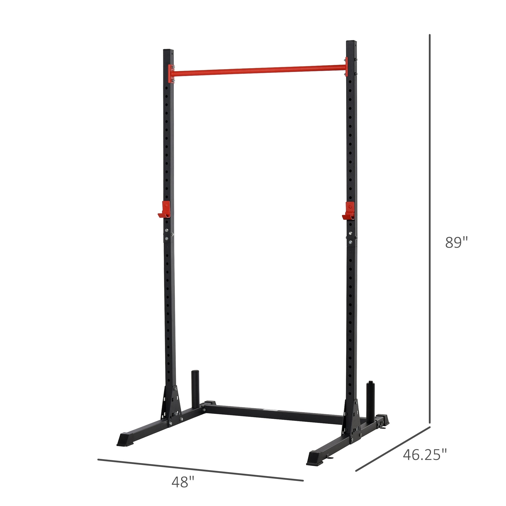 Adjustable Barbell Power Rack Squat Stand Strength Training Fitness Pull Up Weight Cage Home Gym Black Power Towers   at Gallery Canada