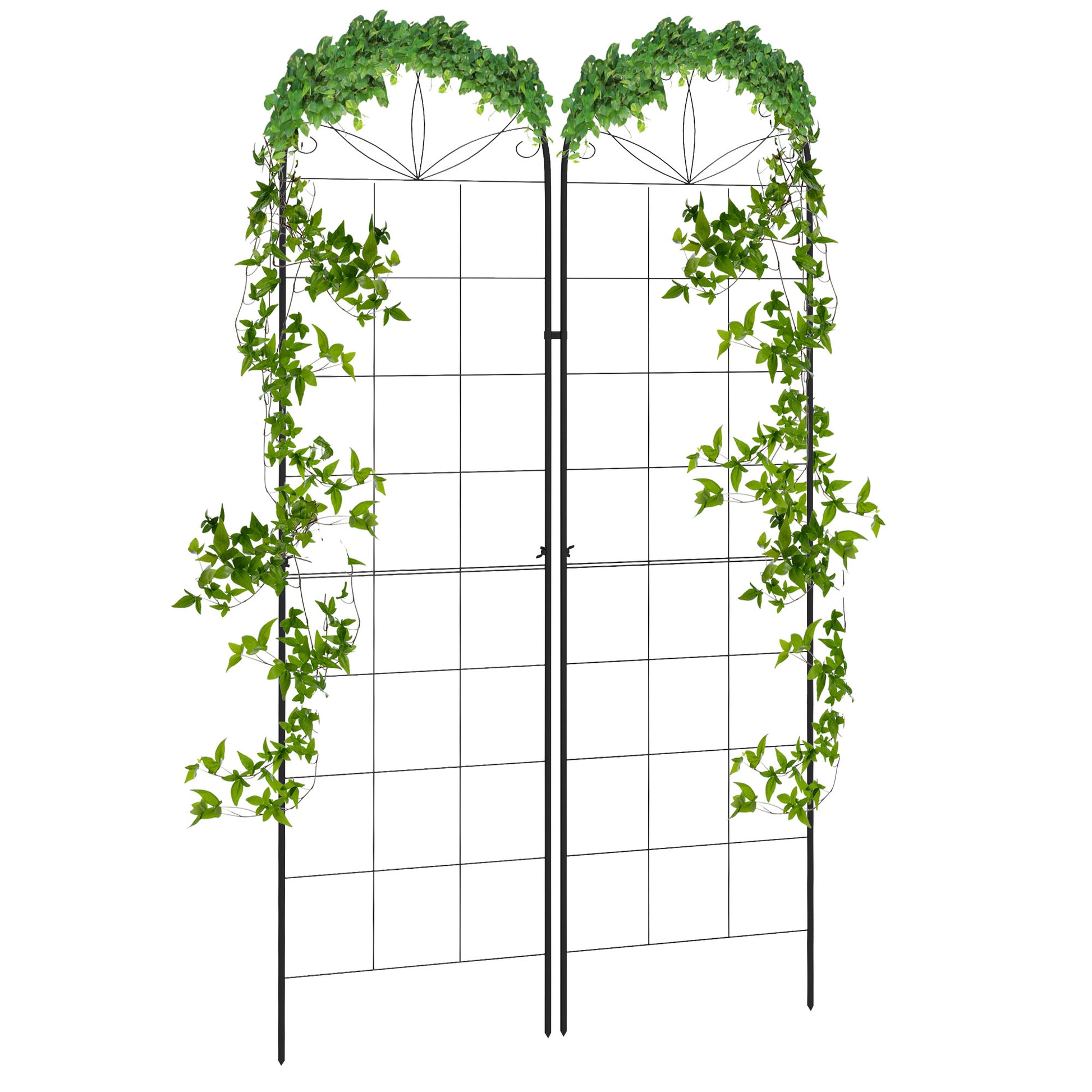 2 Pcs Garden Trellis for Climbing Plants, Outdoor Metal Trellis Plant Support Trellises for Patio, Lawn, Backyard Plant Stands at Gallery Canada