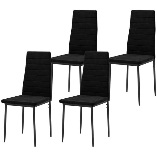 Modern Dining Chairs, Set of 4, High Back Upholstery and Metal Legs for the Living Room, Kitchen, Home Office, Black Dining Chairs   at Gallery Canada