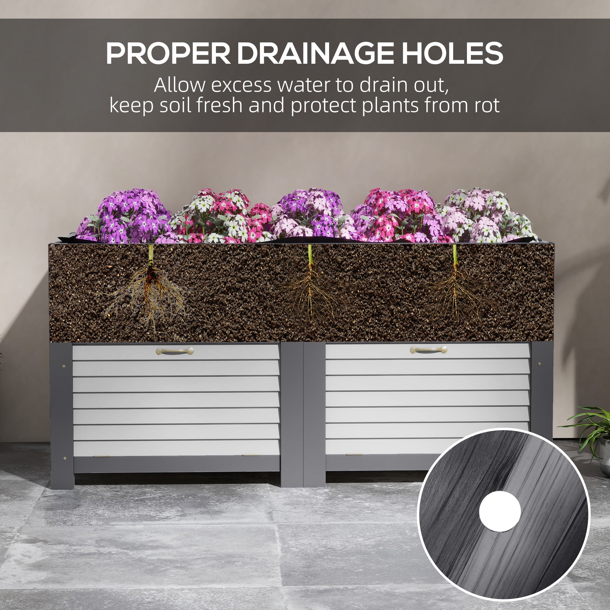 Wooden Elevated Planter Box with Storage, 59