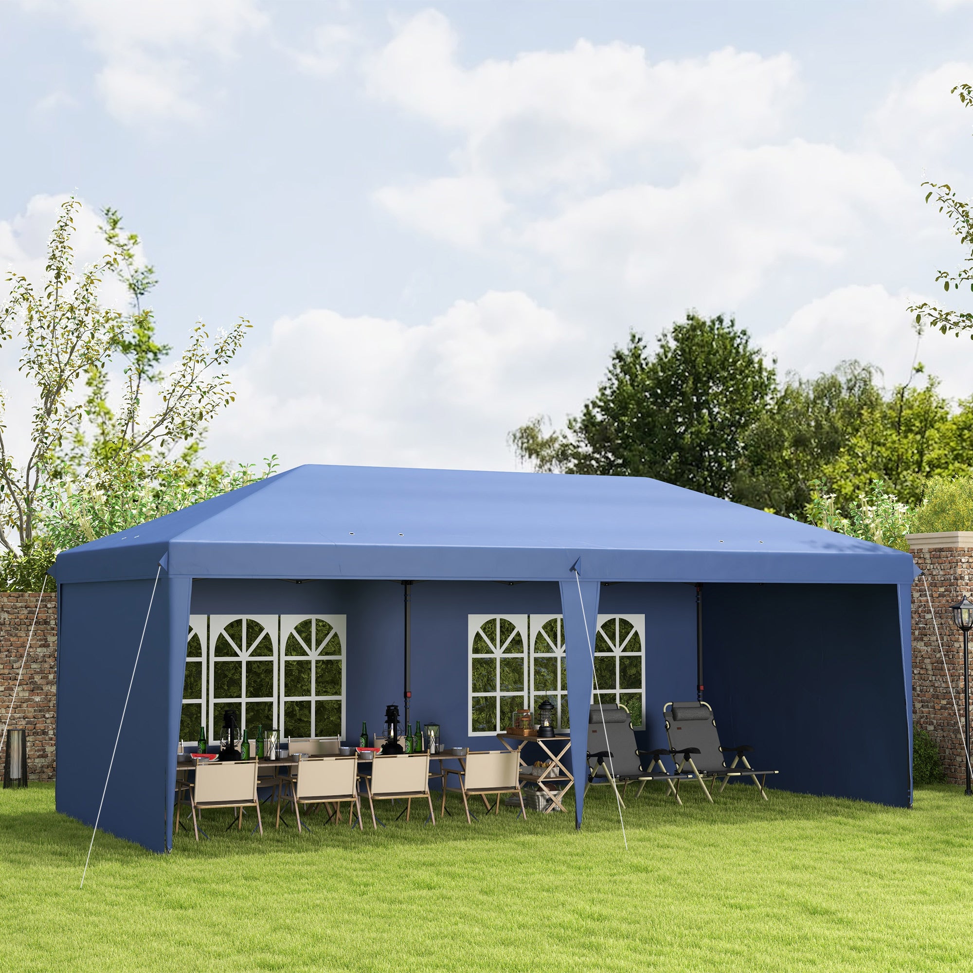 10' x 20' Outdoor Pop Up Canopy Tent Party Tent Instant Shelter W/ Carrying Bag, Blue Pop Up Canopies at Gallery Canada