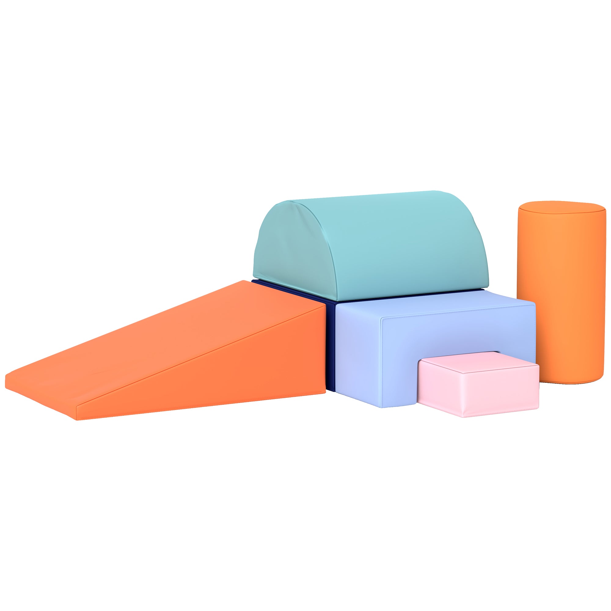 6 Piece Soft Play Equipment for Kids 6-72 Months, Orange and Blue Baby Gym & Playmats Orange, Blue at Gallery Canada