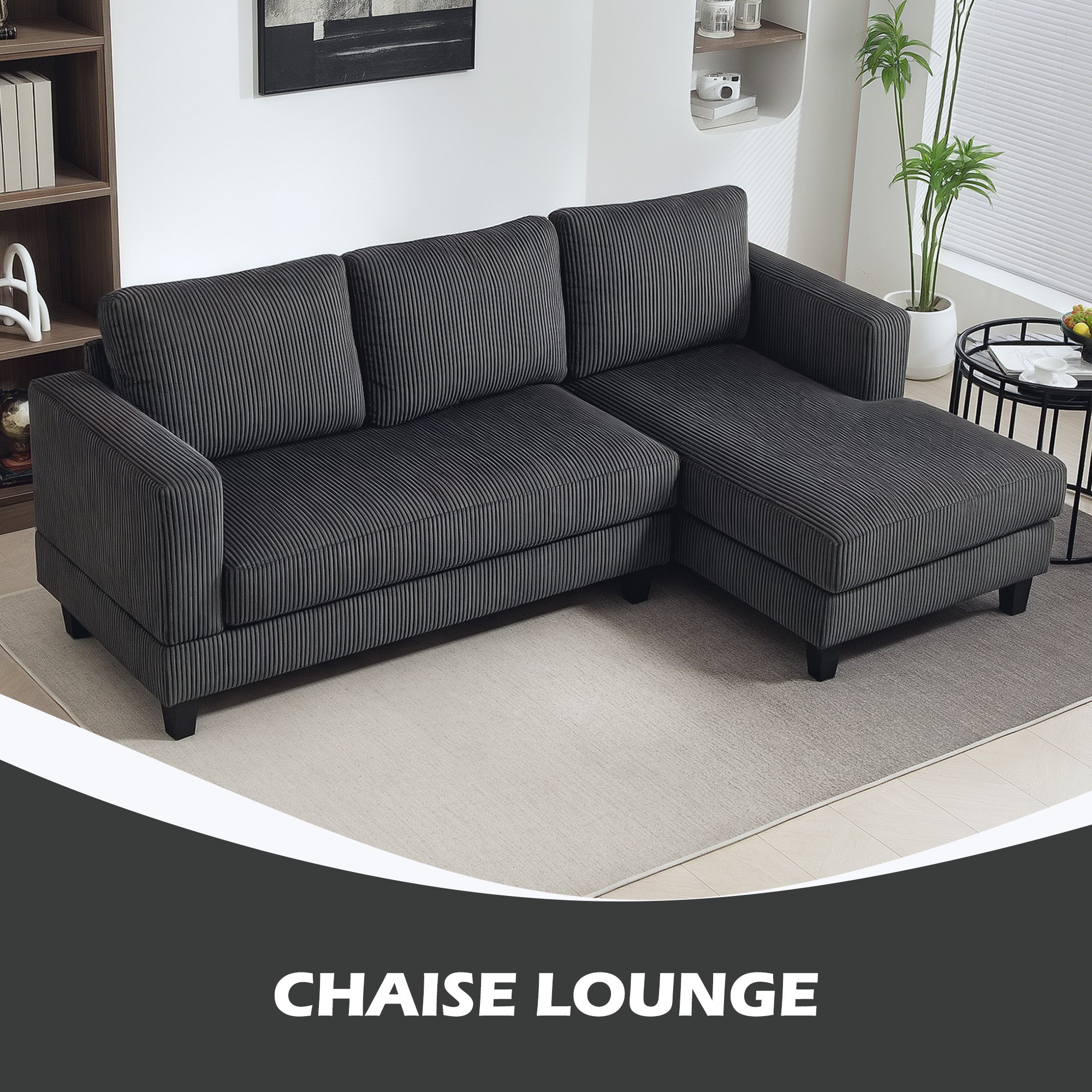 L Shaped Couch, L Shape Sofa with Chaise Lounge and Spring Cushion for Living Room, Bedroom, Grey Sofas & Reclining Chairs at Gallery Canada