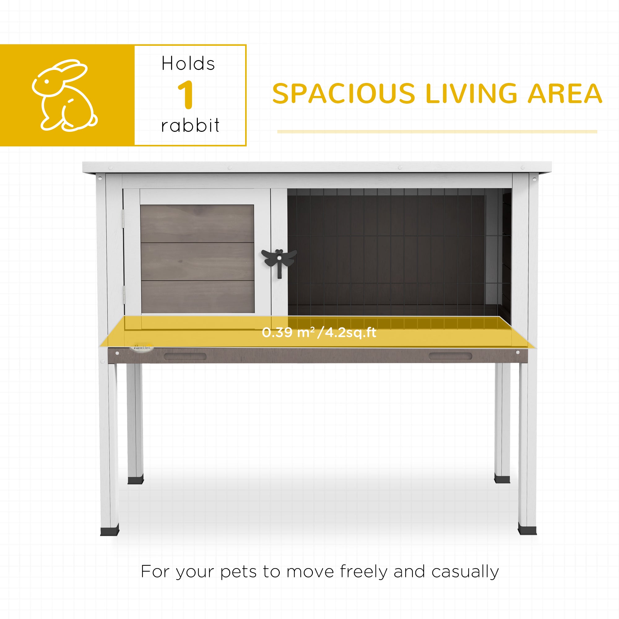 Wooden Rabbit Hutch with Openable Asphalt Roof, Tray, Brown Rabbit Hutch   at Gallery Canada