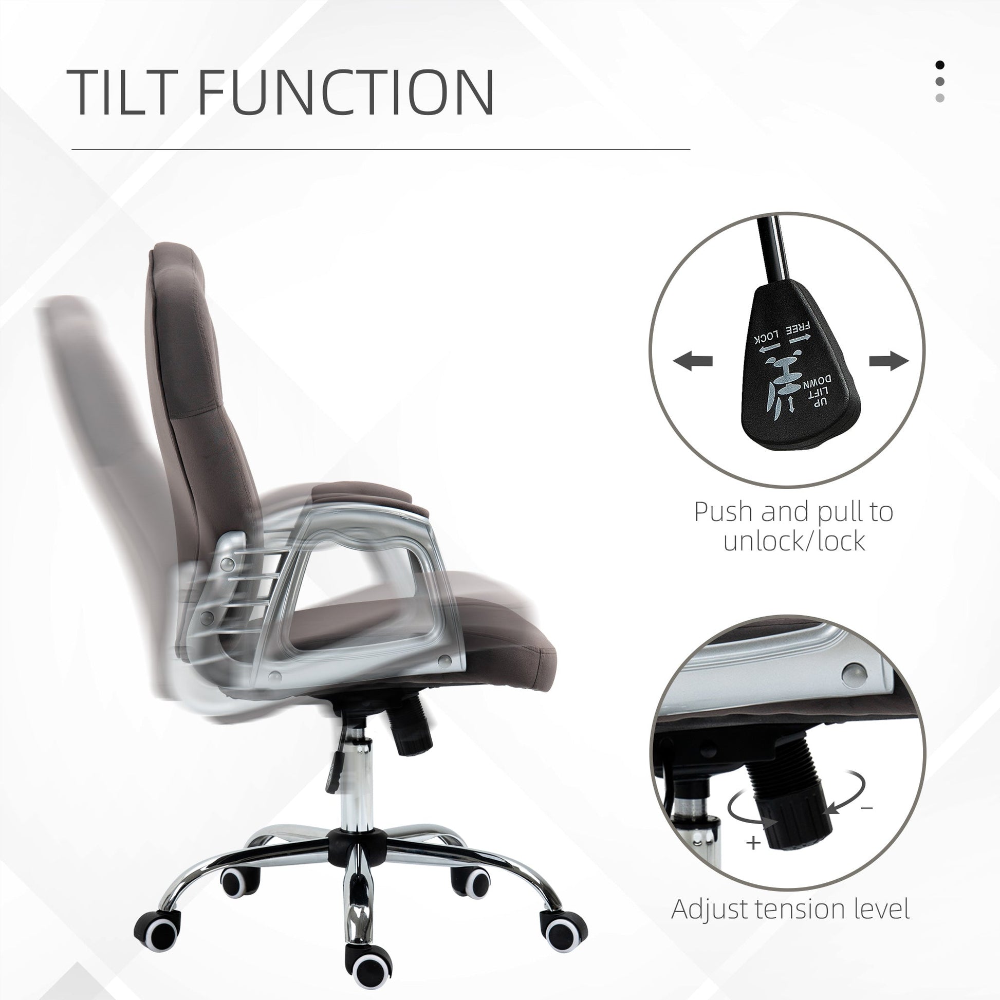 Office Chair, Velvet Computer Chair, Button Tufted Desk Chair with Swivel Wheels, Adjustable Height, Tilt Function, Dark Grey Executive & Manager Chairs   at Gallery Canada