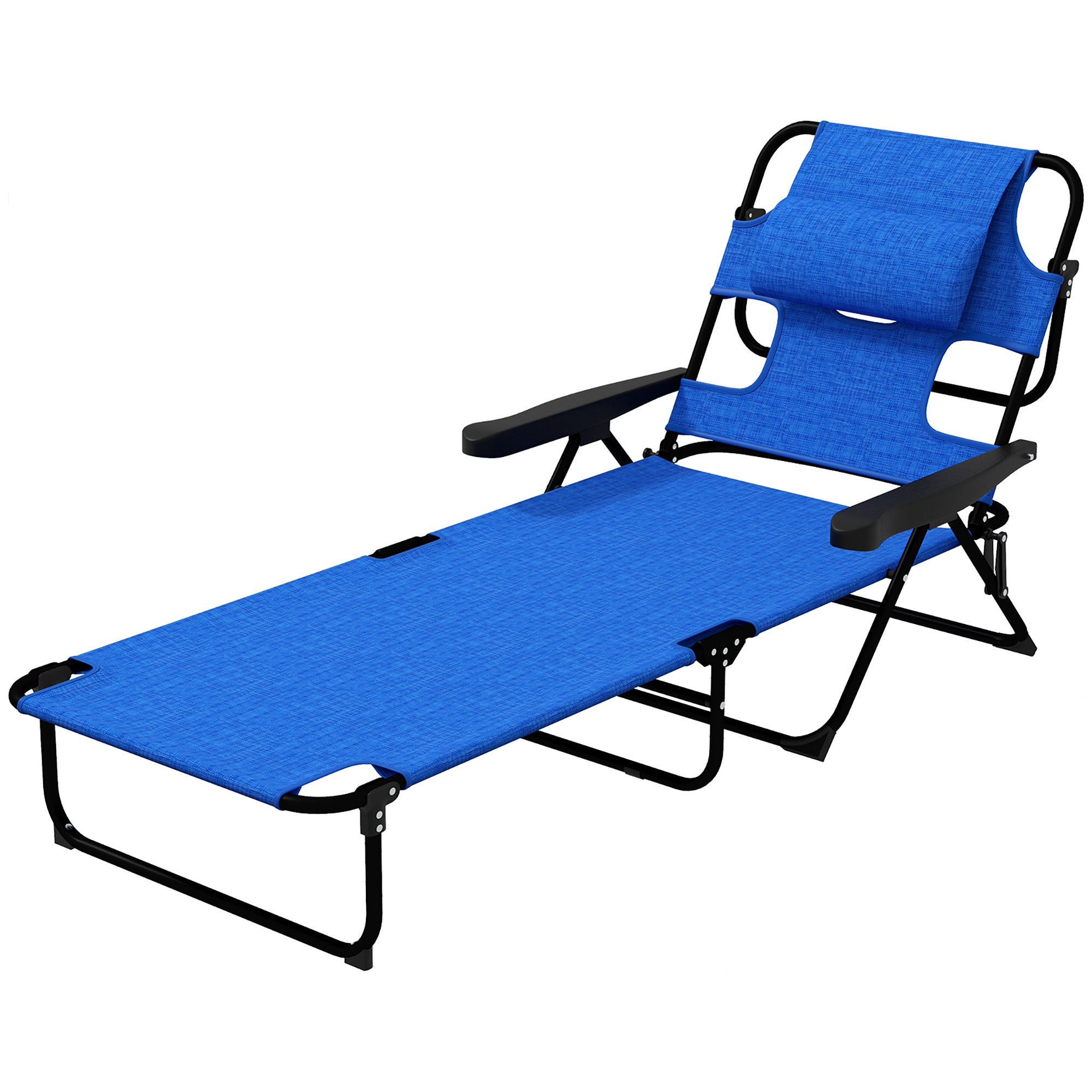 Folding Lounge Chair w/ Reclining Back, Dark Blue Lounger Chairs   at Gallery Canada