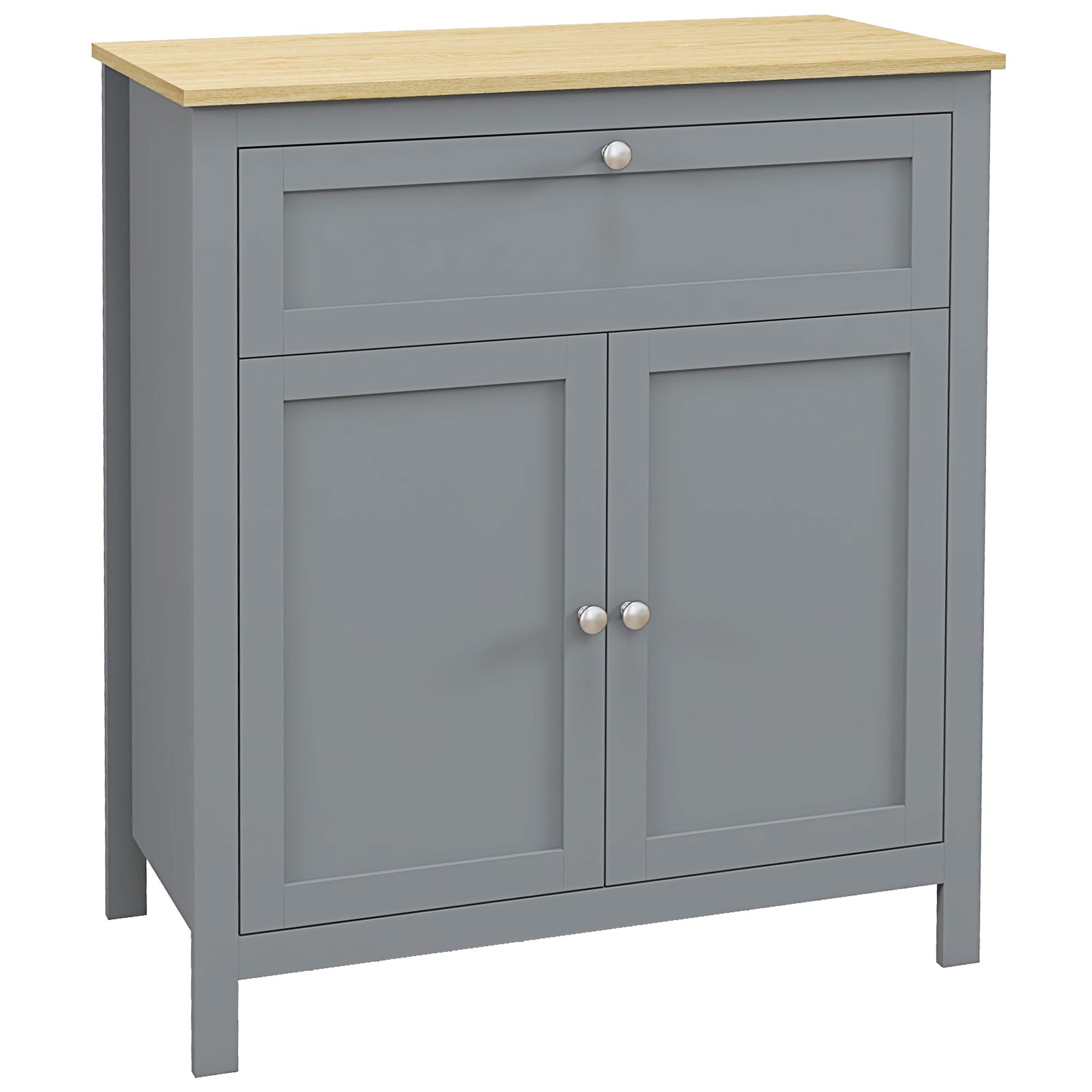 Sideboard Cabinet, Buffet Table with Drawer, Double Door Cupboard and Adjustable Shelf for Living Room, Entryway, Grey Bar Cabinets   at Gallery Canada