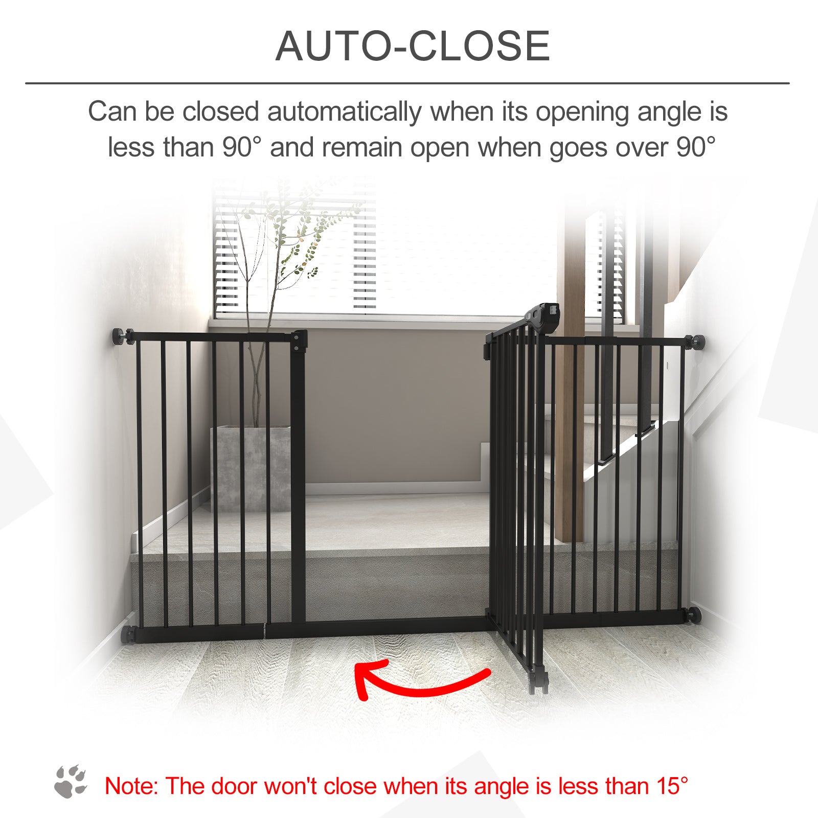 30 Inch Tall Pet Gate with Door Dog Gate and Barrier Indoor for Stairs Includes 7