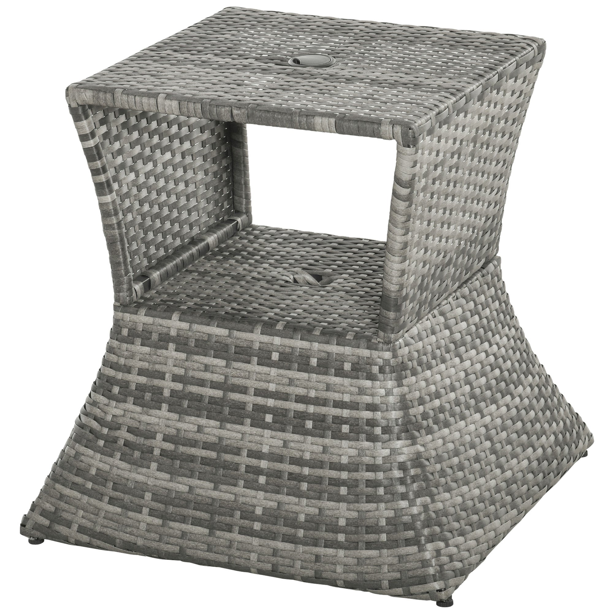 Rattan Wicker Side Table, 21.3