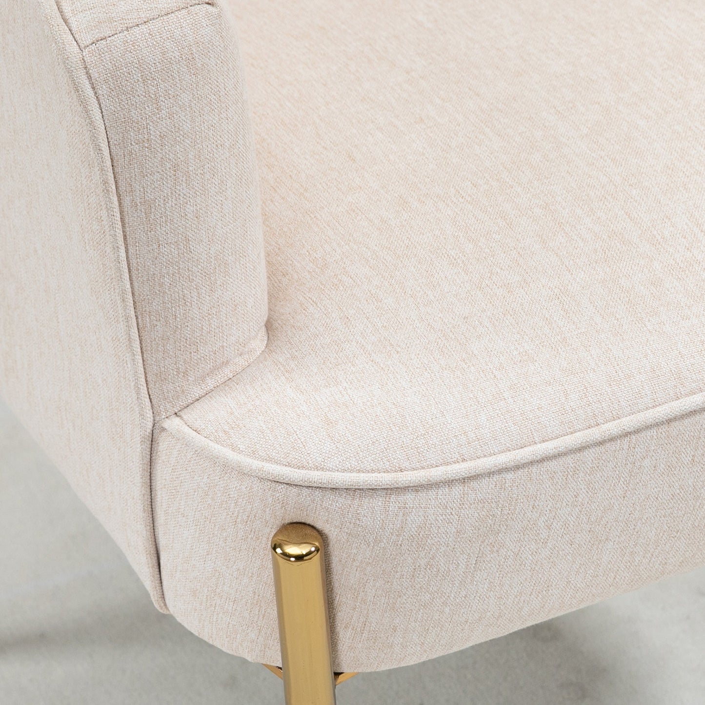 Fabric Armchair, Modern Accent Chair with Metal Legs for Living Room, Bedroom, Home Office, Cream White Accent Chairs   at Gallery Canada