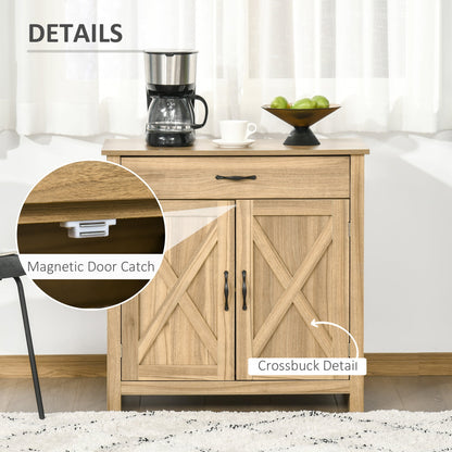 Farmhouse Barn Door Sideboard Accent Buffet Storage Cabinet Coffee Bar for Living Room, Entryway, Brown Bar Cabinets   at Gallery Canada