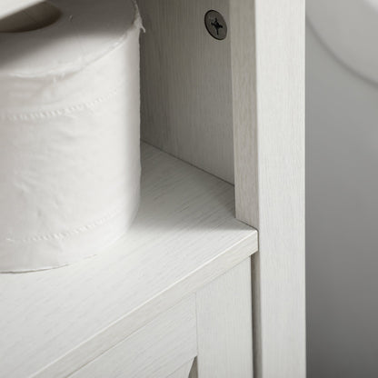 Farmhouse Bathroom Sink Cabinet, Pedestal Sink Storage Cabinet with Double Doors and Shelves, White Bathroom Cabinets   at Gallery Canada