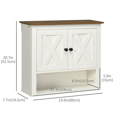 Farmhouse Bathroom Wall Cabinet, Medicine Cabinet, Over Toilet Storage Cabinet with Storage Shelves for Kitchen, Entryway, White Wall Mounted Cabinets   at Gallery Canada