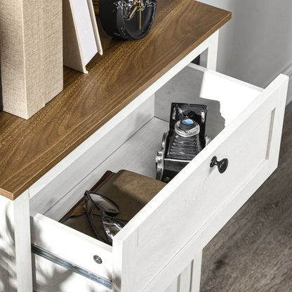 Farmhouse Sideboard Storage Cabinet with Doors and Drawer for Kitchen, Living room, 23.6" x 11.8" x 34.4", White Kitchen Pantry Cabinets   at Gallery Canada