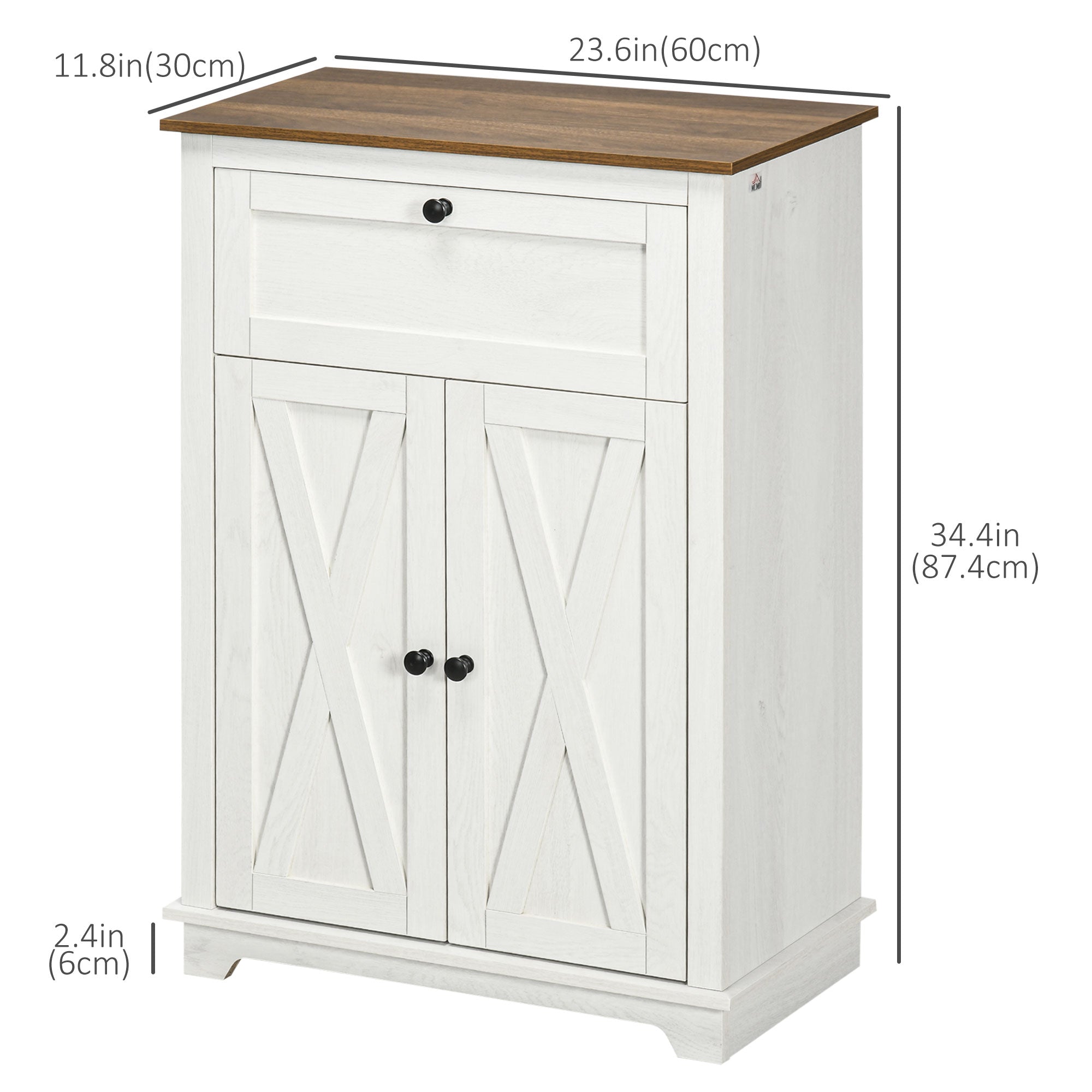 Farmhouse Sideboard Storage Cabinet with Doors and Drawer for Kitchen, Living room, 23.6