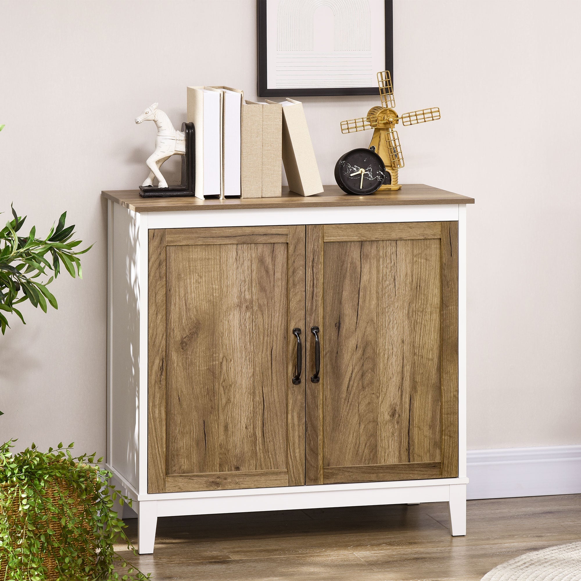 Farmhouse Sideboard, Storage Cupboard with 2 Doors and Shelves Kitchen, Living room, 30.9