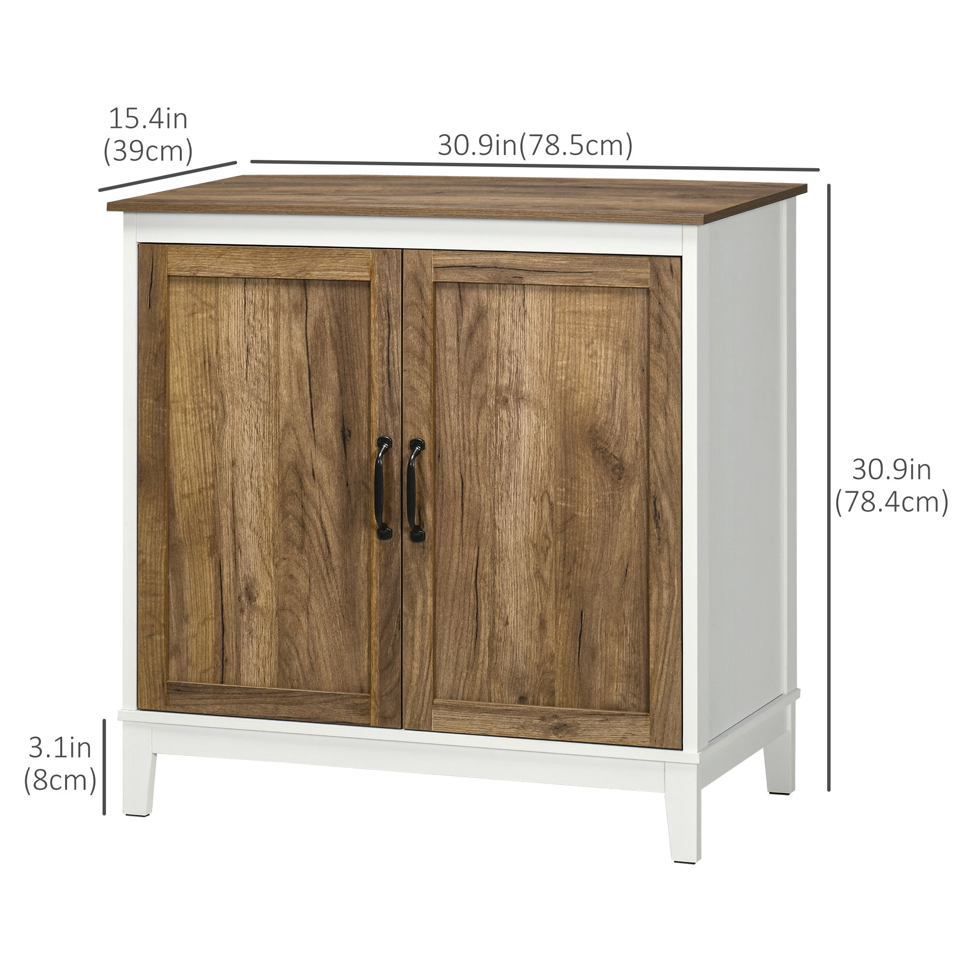 Farmhouse Sideboard, Storage Cupboard with 2 Doors and Shelves Kitchen, Living room, 30.9