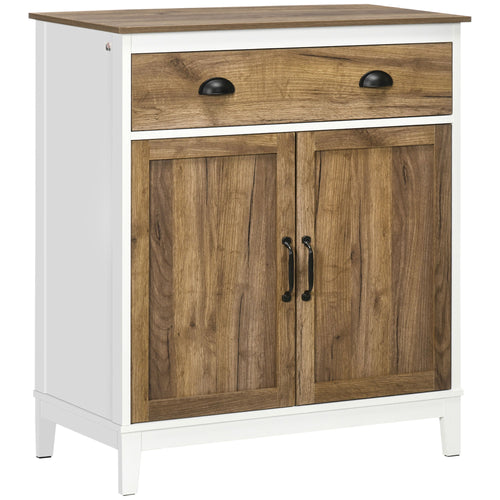 Farmhouse Sideboard, Storage Cupboard with Drawer and 2 Doors for Kitchen, Living room, Distressed Wood Grain