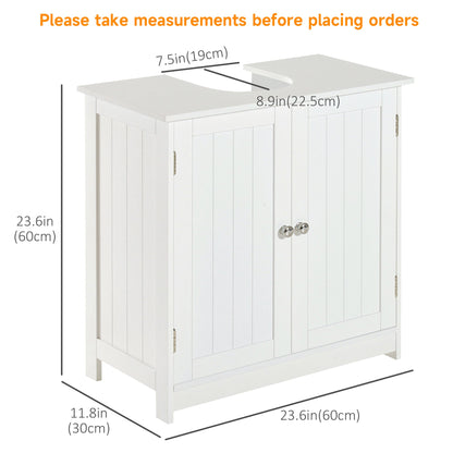 Under Sink Bathroom Cabinet with 2 Doors and Shelf, Pedestal Sink Bathroom Vanity Furniture, White Bathroom Cabinets   at Gallery Canada