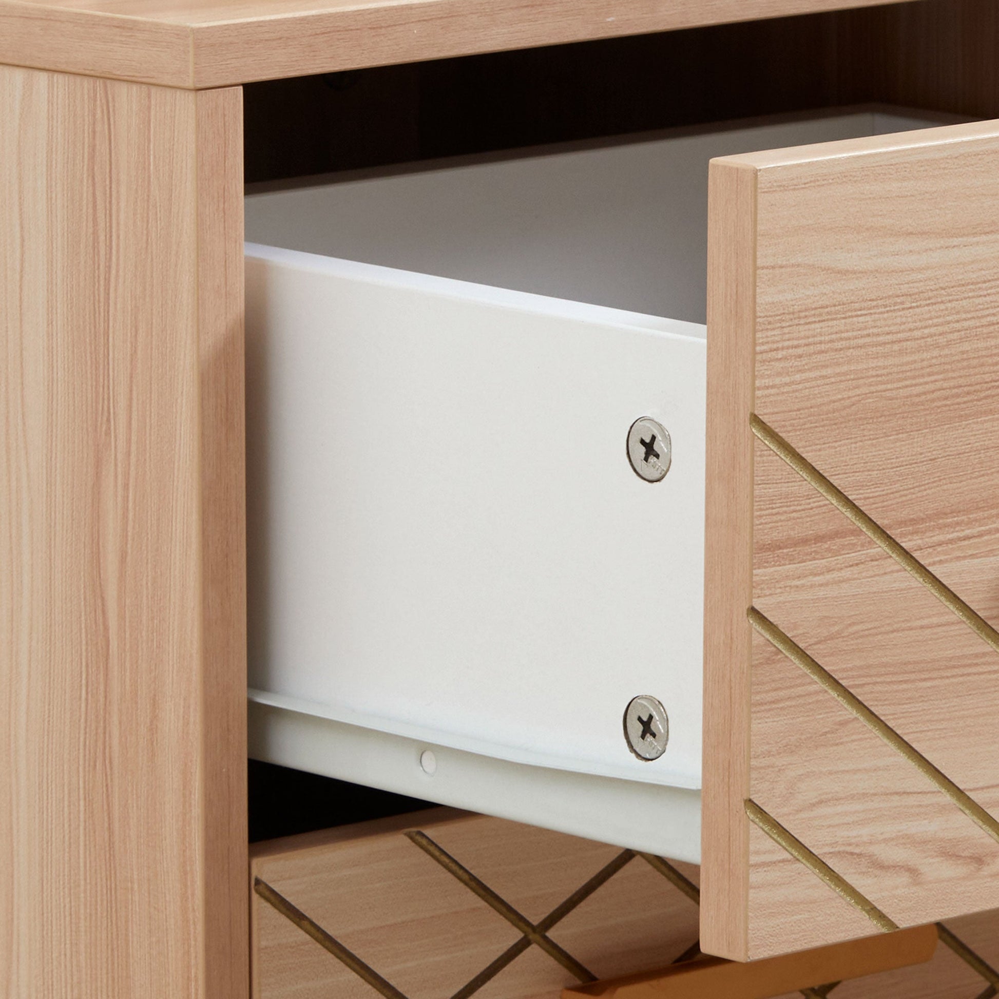 Scandinavian Bedside Table, Side End Table with 2 Drawers and Wood Legs, 13.8" x 12.6" x 20.3", Natural Bedside Tables   at Gallery Canada