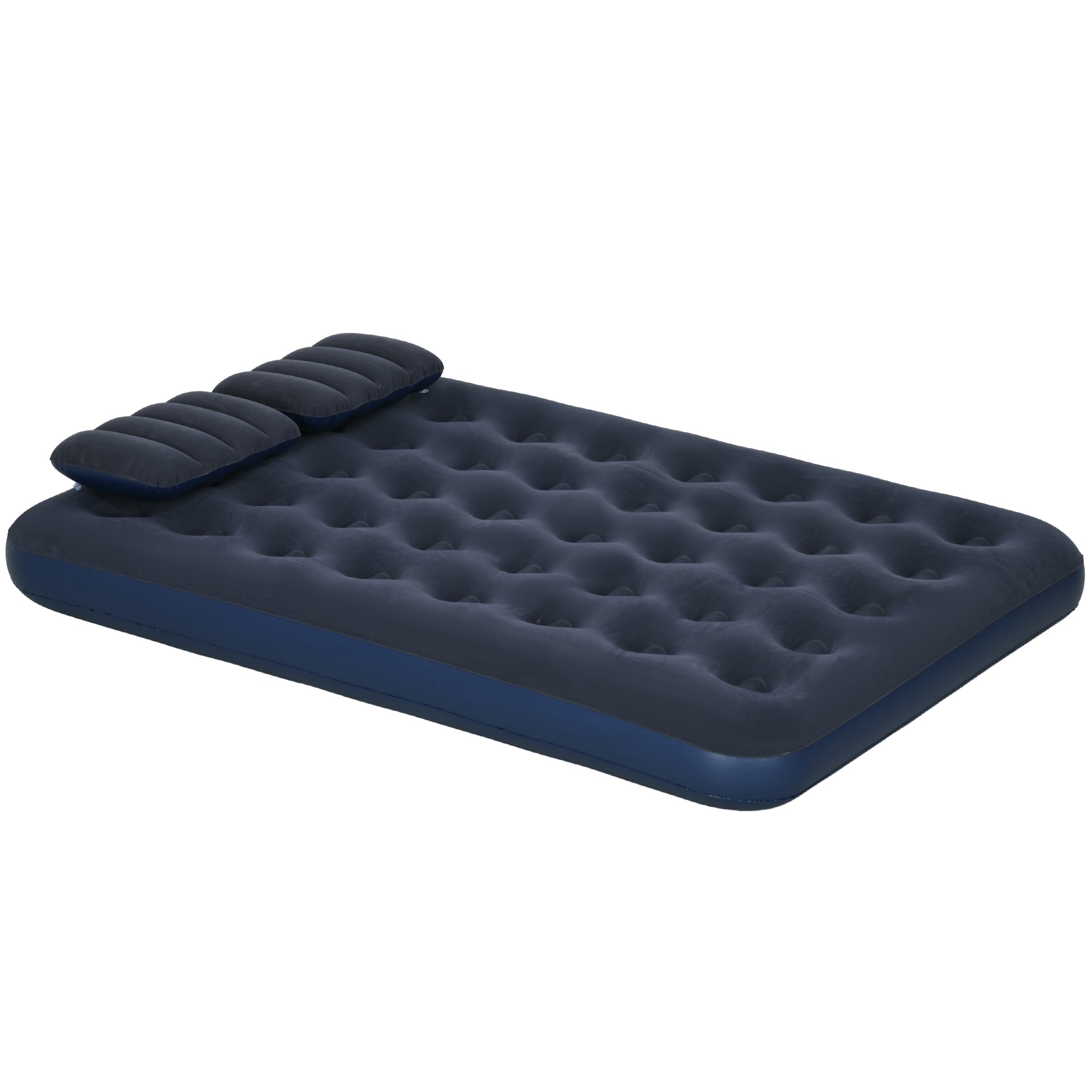 Queen Size Air Mattress Camping Air Bed with 2 Pillows and Hand Pump, Blue Camping Cots at Gallery Canada