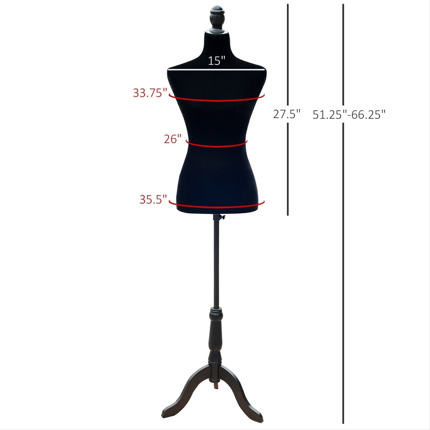 Female Fashion Mannequin Dress Form Torso Dressmaker Stand Clothing Display w/ Base (Black) Dress Form & Mannequins   at Gallery Canada