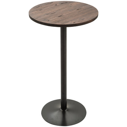 Round Bar Table 42 Inch Height, Industrial High Bistro Table with Metal Base and Elm Wood Top, Bar Height Table for Kitchen, Pub, Breakfast Area Bar Tables & Dining Tables Multi Colour  at Gallery Canada