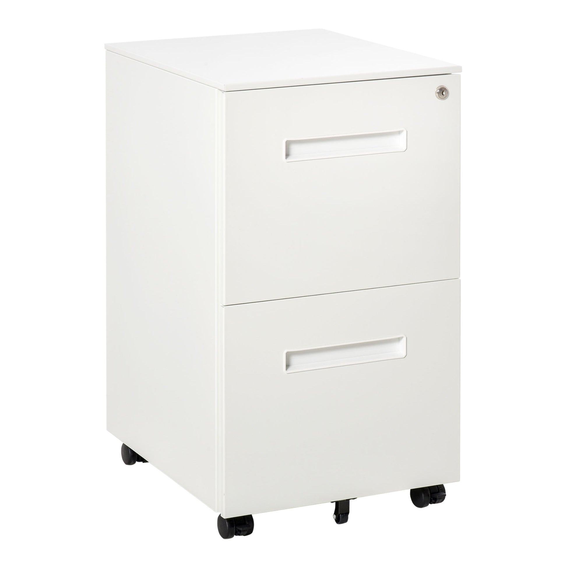 File Cabinet, Vertical Filing Cabinet with Adjustable Partition for A4 Letter Size, Lockable for Office, White Office Cabinets & Cupboards   at Gallery Canada