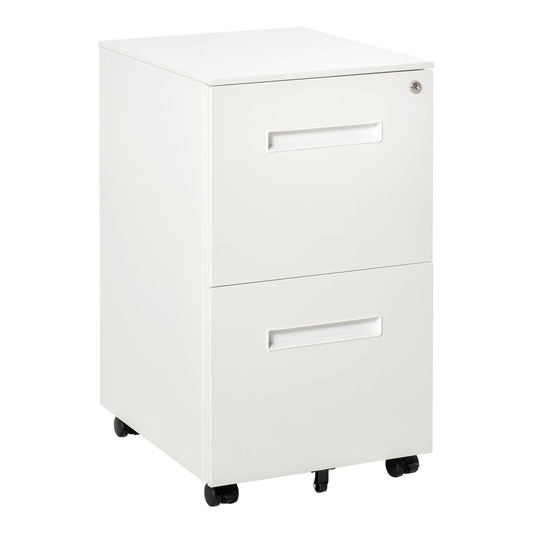 File Cabinet, Vertical Filing Cabinet with Adjustable Partition for A4 Letter Size, Lockable for Office, White Office Cabinets & Cupboards White  at Gallery Canada