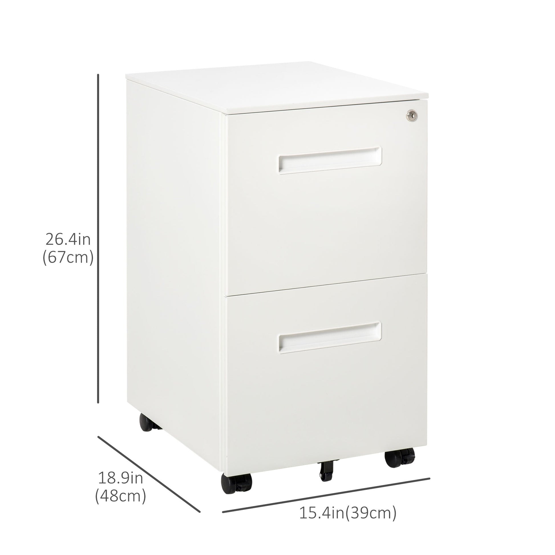 File Cabinet, Vertical Filing Cabinet with Adjustable Partition for A4 Letter Size, Lockable for Office, White Office Cabinets & Cupboards White  at Gallery Canada