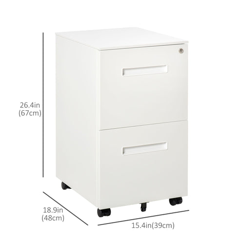 File Cabinet, Vertical Filing Cabinet with Adjustable Partition for A4 Letter Size, Lockable for Office, White