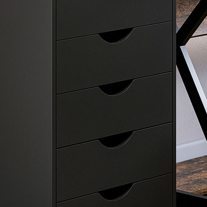 File Cabinet with 5 Drawer Wheels, 15.7" x 15.7" x 26.4", Black Office Cabinets & Cupboards   at Gallery Canada