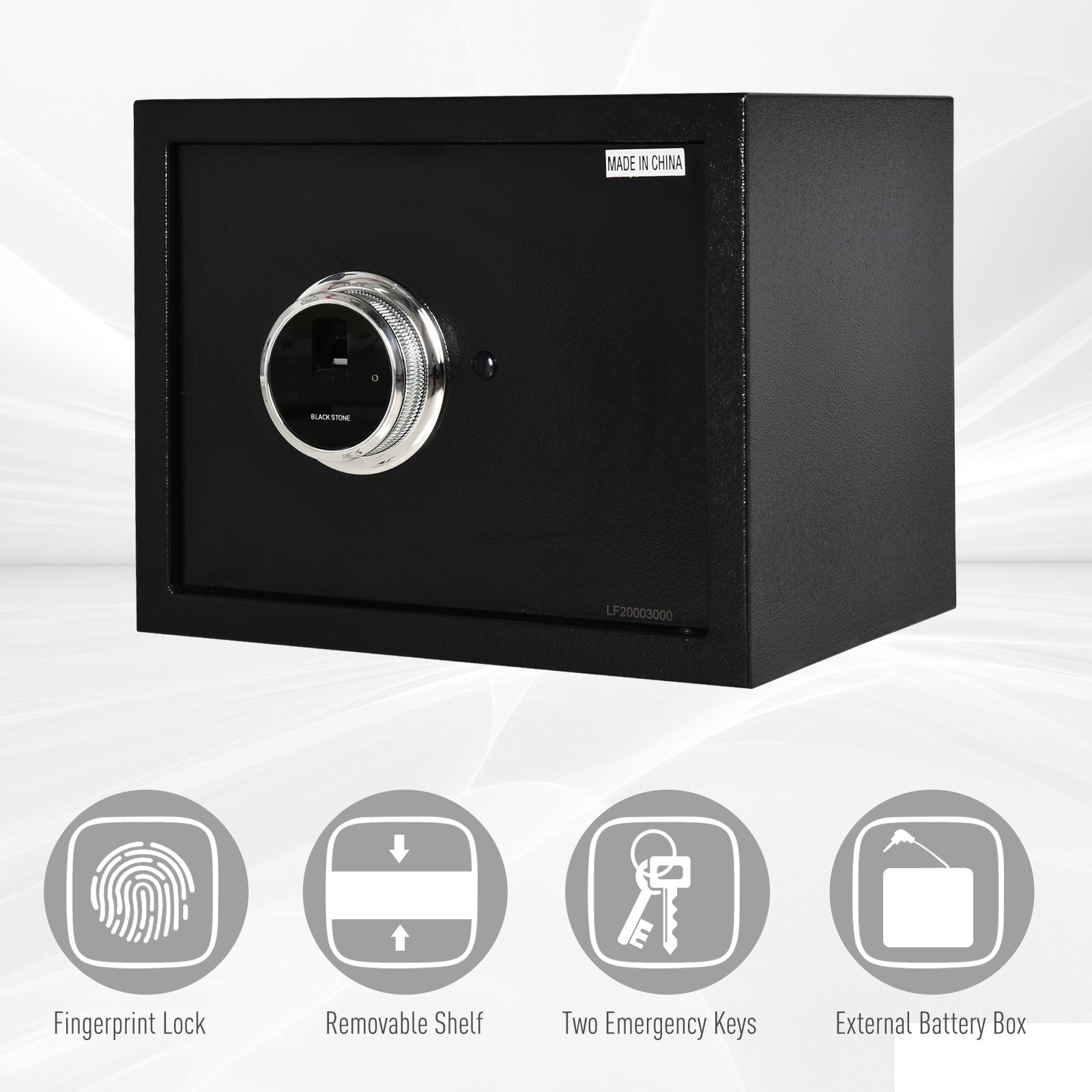 Fingerprint Electronic Security Safe Box, 0.95 Cubic Feet Cabinets, with 2 Emergency Keys, Removable Shelf, Great for Home, Hotel, Office, Black Safes   at Gallery Canada