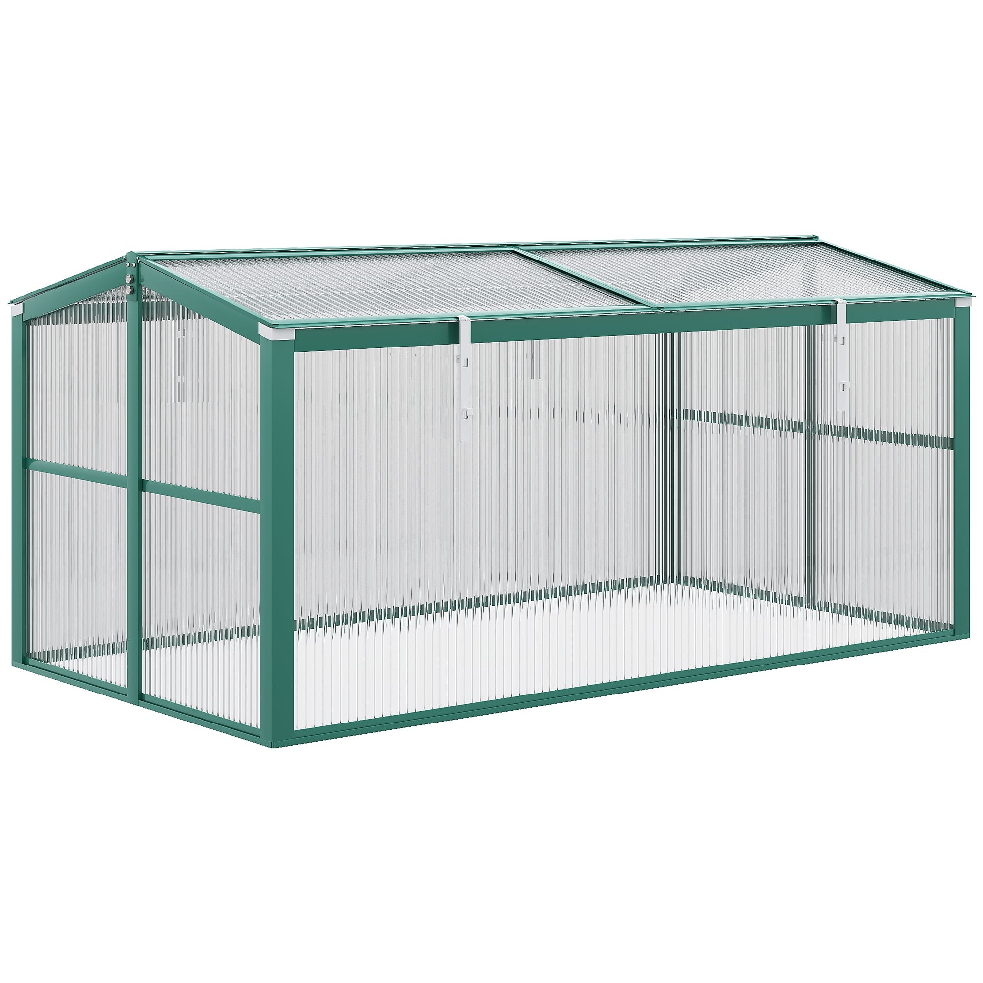 Aluminium Cold Frame Greenhouse Garden Portable Raised Planter with Openable Top, 51