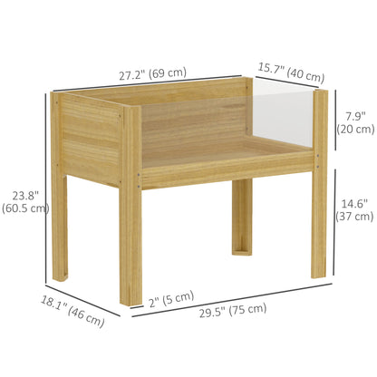 Wooden Raised Garden Bed with Acrylic Panels, Raised Planter Box with Drainage Holes, 29.5" x 18.1" x 23.8" Raised Garden Beds at Gallery Canada