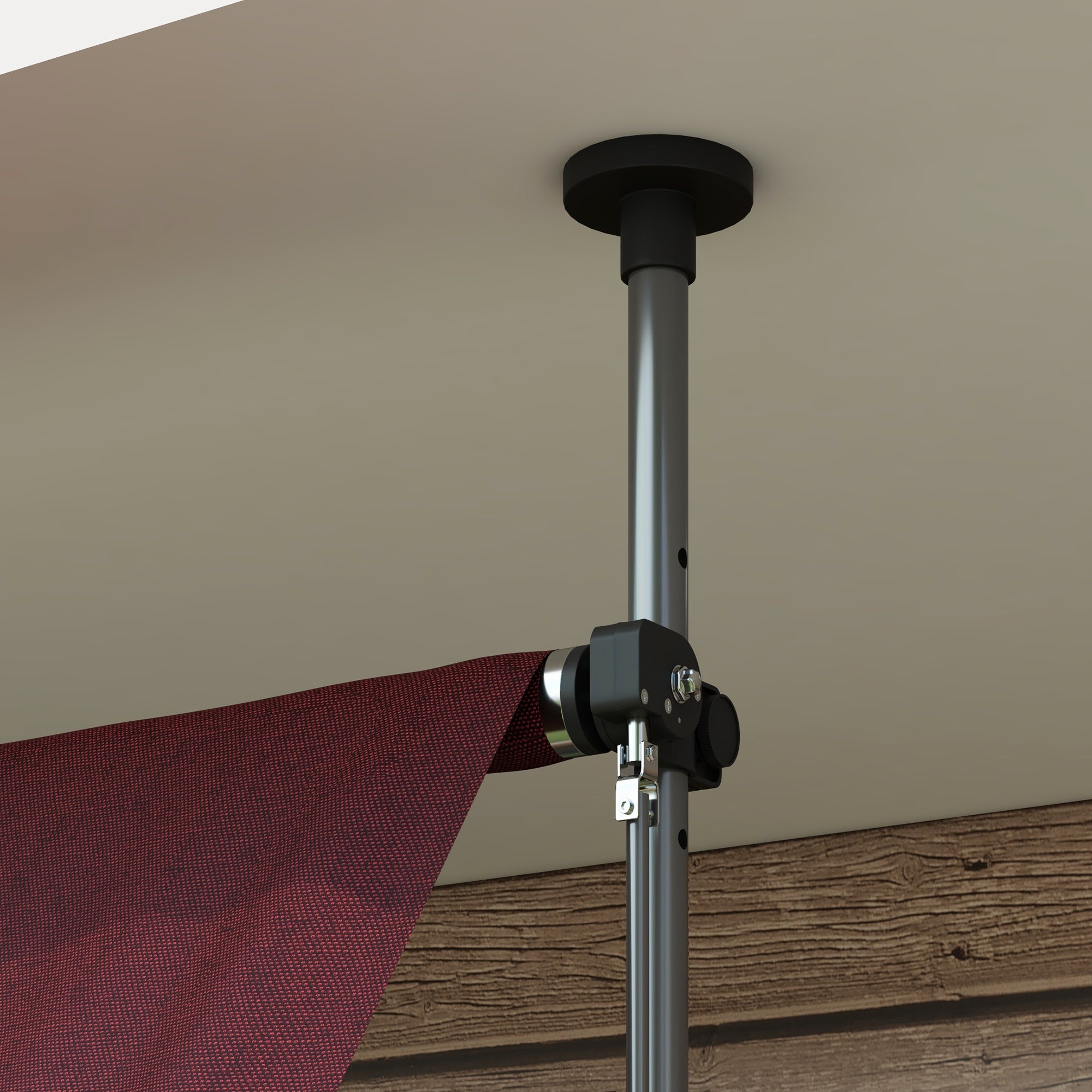 10' x 3' Manual Retractable Awning, Non-Screw Freestanding Patio Awning, UV Resistant, for Window or Door, Wine Red Window Awnings at Gallery Canada