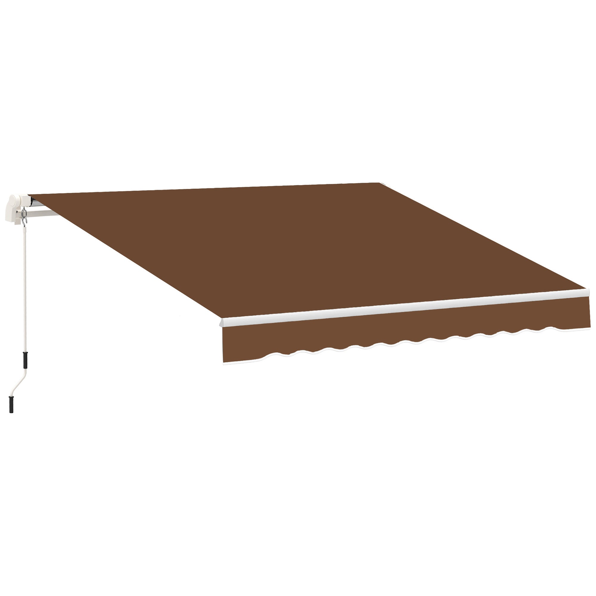 10' x 8' Manual Retractable Awning, Sun Shade Shelter Canopy, with Aluminum Frame and UV Protection for Patio Deck Yard Window Door, Coffee Window Awnings Coffee at Gallery Canada