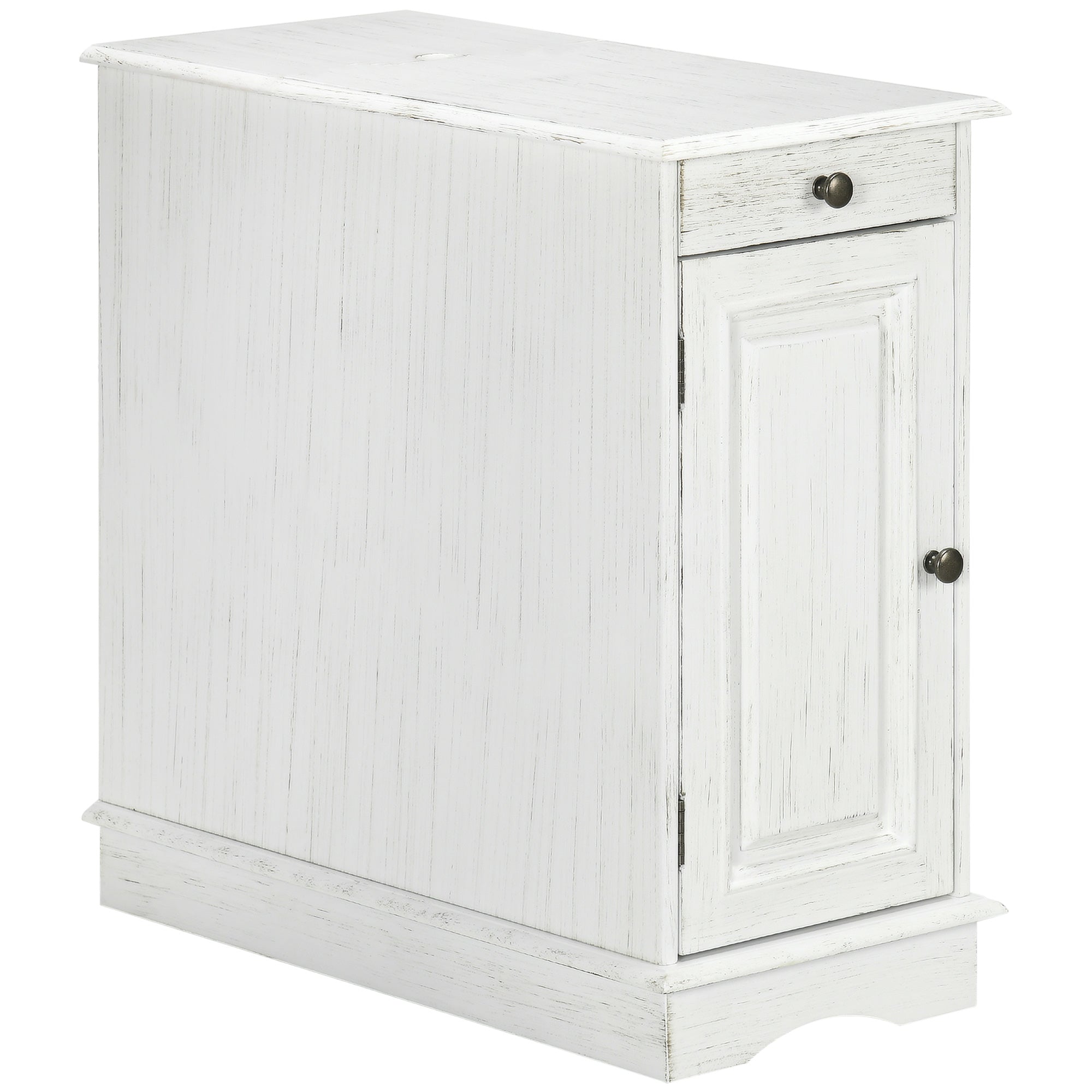 Flip Top End Side Table with Storage Drawer and Cabinet, 11.5