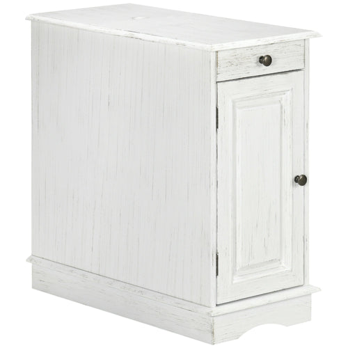 Flip Top End Side Table with Storage Drawer and Cabinet, 11.5