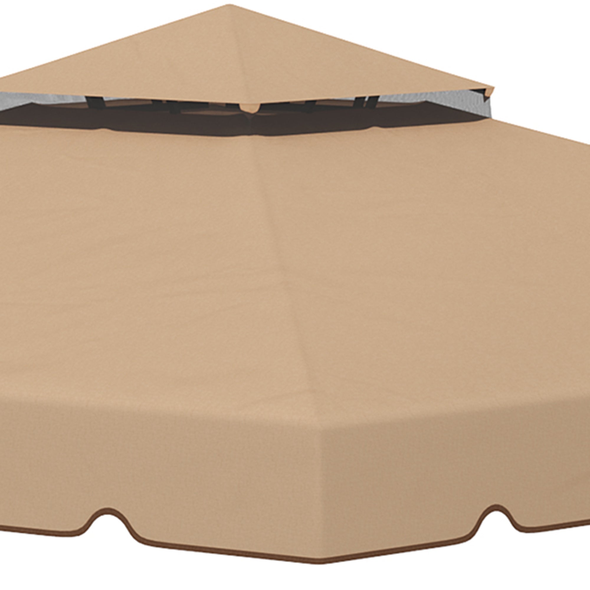 9.8' x 9.8' Replacement Canopy, Gazebo Top Cover with Double Vented Roof for Garden Patio (TOP ONLY), Khaki Gazebos   at Gallery Canada