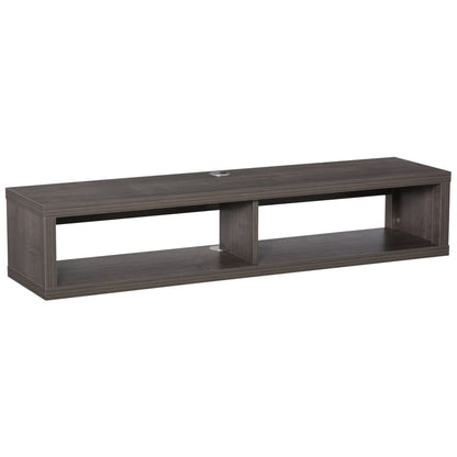 Wall Mounted Floating TV Stand Shelf for 50" TVs with Storage, Dark Grey TV Stands Dark Grey with Wood Grain  at Gallery Canada