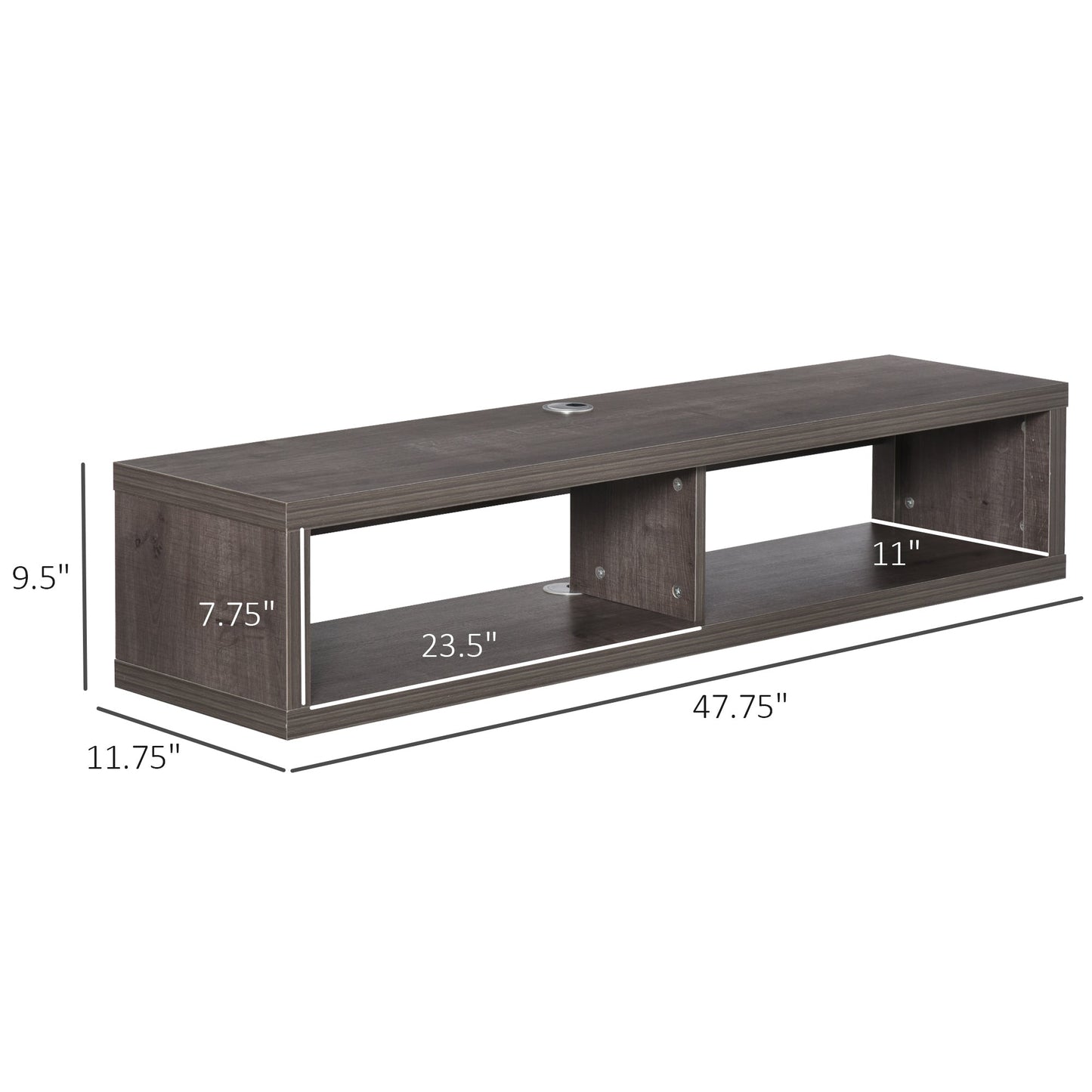 Wall Mounted Floating TV Stand Shelf for 50" TVs with Storage, Dark Grey TV Stands   at Gallery Canada