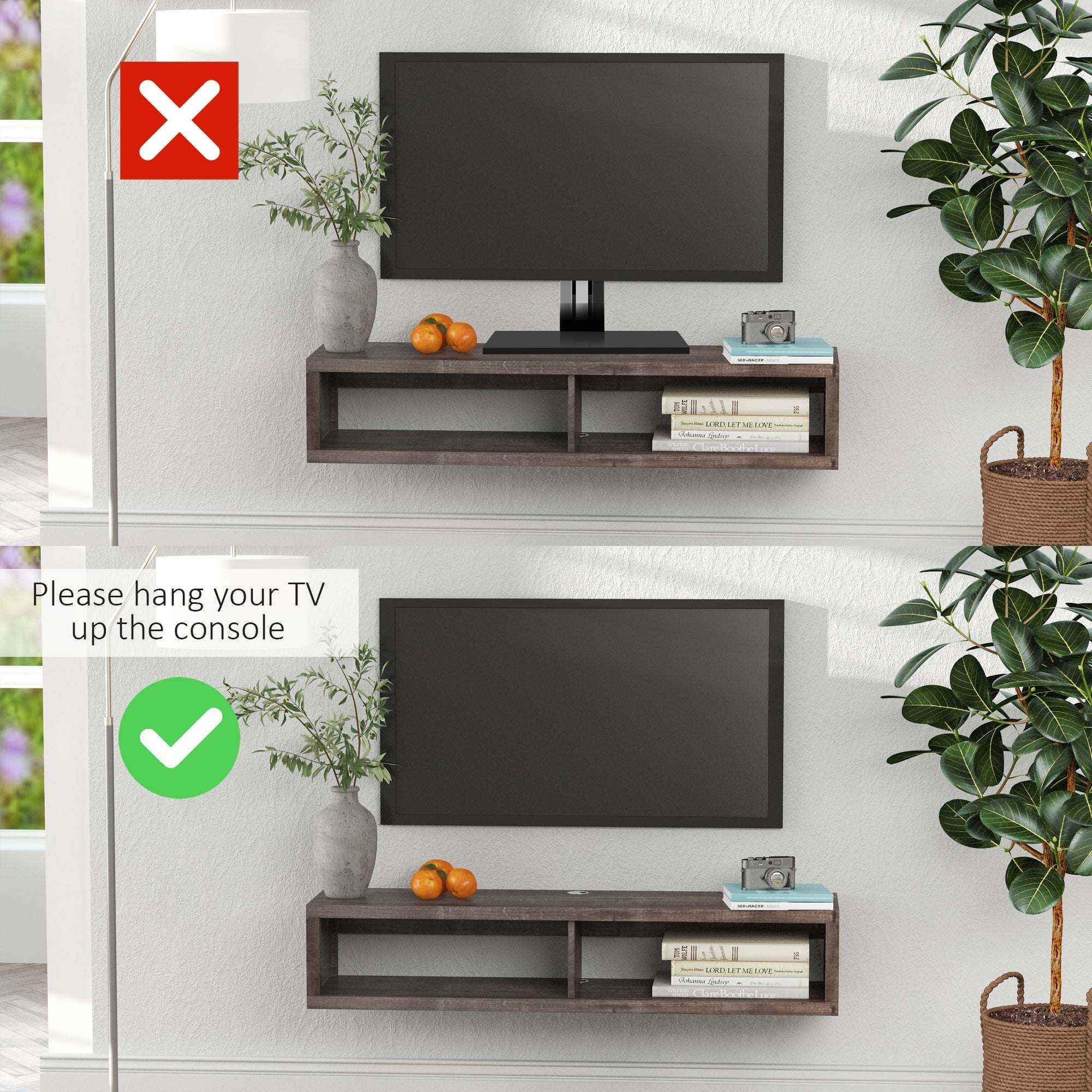 Wall Mounted Floating TV Stand Shelf for 50