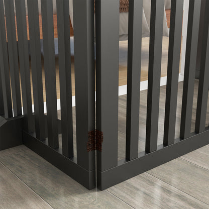 80" Extra Wide Freestanding Pet Gate with Support Feet, Black Houses, Kennels & Pens   at Gallery Canada