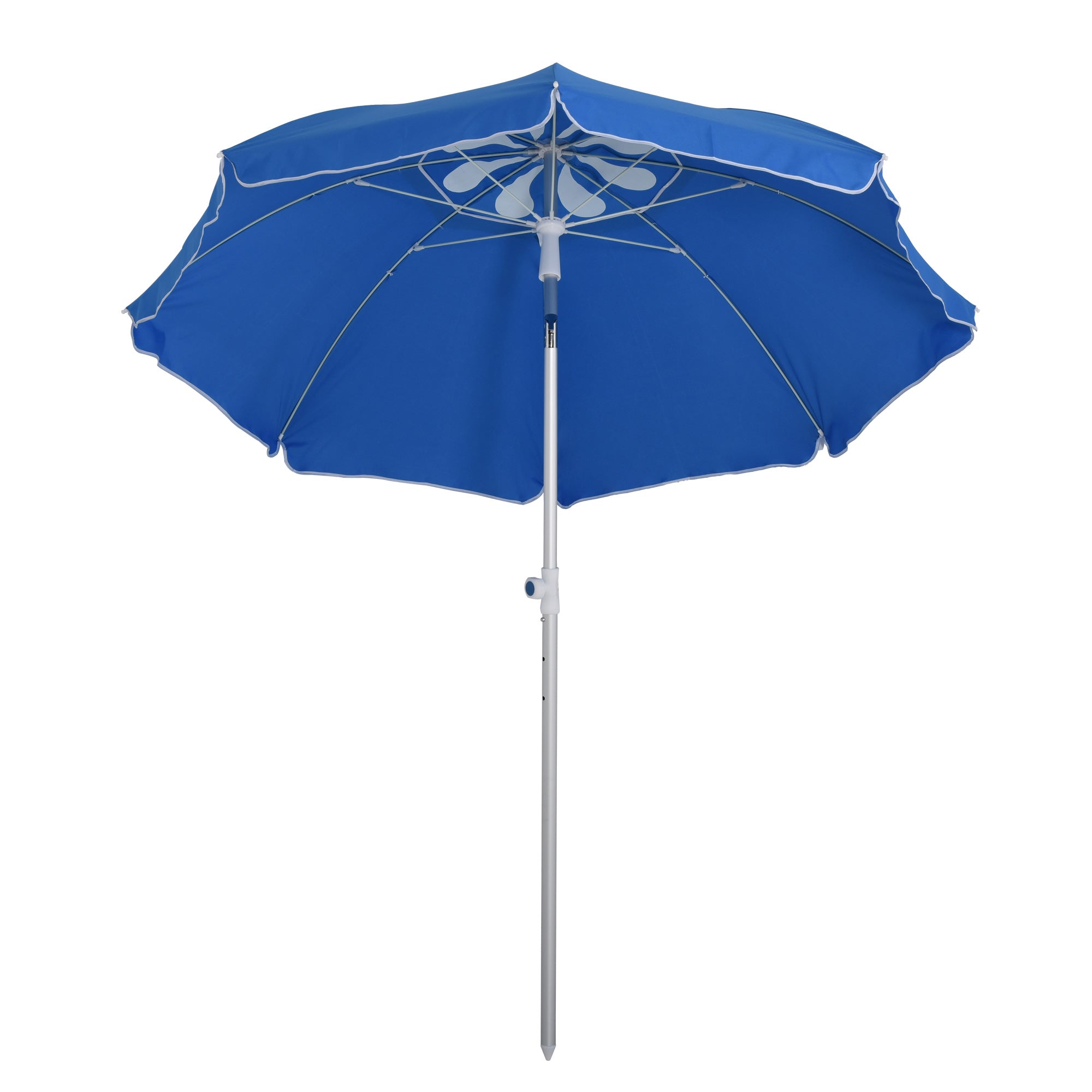 Arc. 6.4ft Beach Umbrella with Aluminum Pole Pointed Design Adjustable Tilt Carry Bag for Outdoor Patio Blue Beach Umbrellas at Gallery Canada