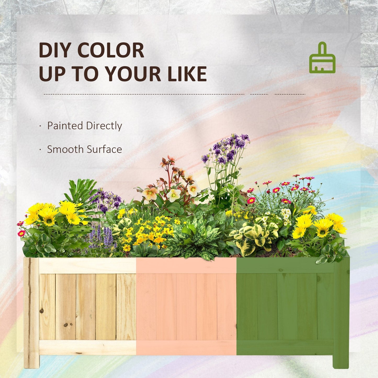 Foldable Elevated Planter Box, Wooden Raised Garden Bed for Backyard, Patio to Grow Vegetables, Herbs, Flowers, Natural Wooden Planter Boxes   at Gallery Canada