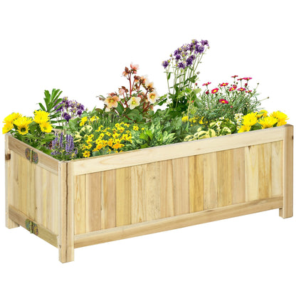 Foldable Elevated Planter Box, Wooden Raised Garden Bed for Backyard, Patio to Grow Vegetables, Herbs, Flowers, Natural Wooden Planter Boxes Natural  at Gallery Canada