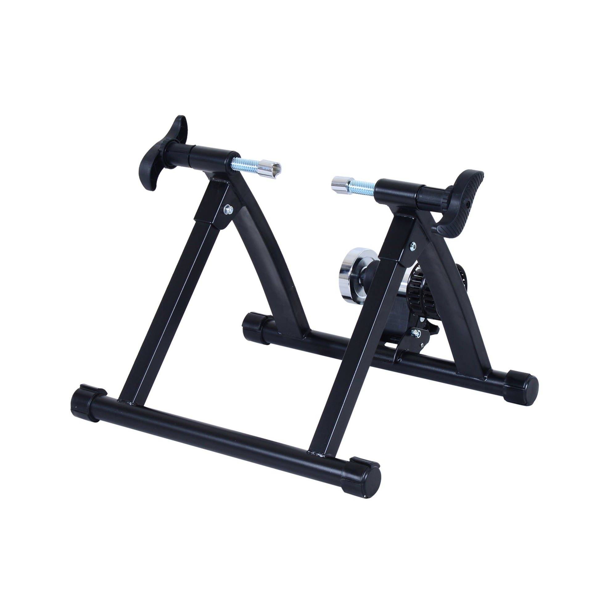 Foldable Indoor Bike Trainer, Stationary Bicycle Stand for Riding Exercise, 26-28" &; 700C Wheels, Black Bike Trainer Stands Black  at Gallery Canada