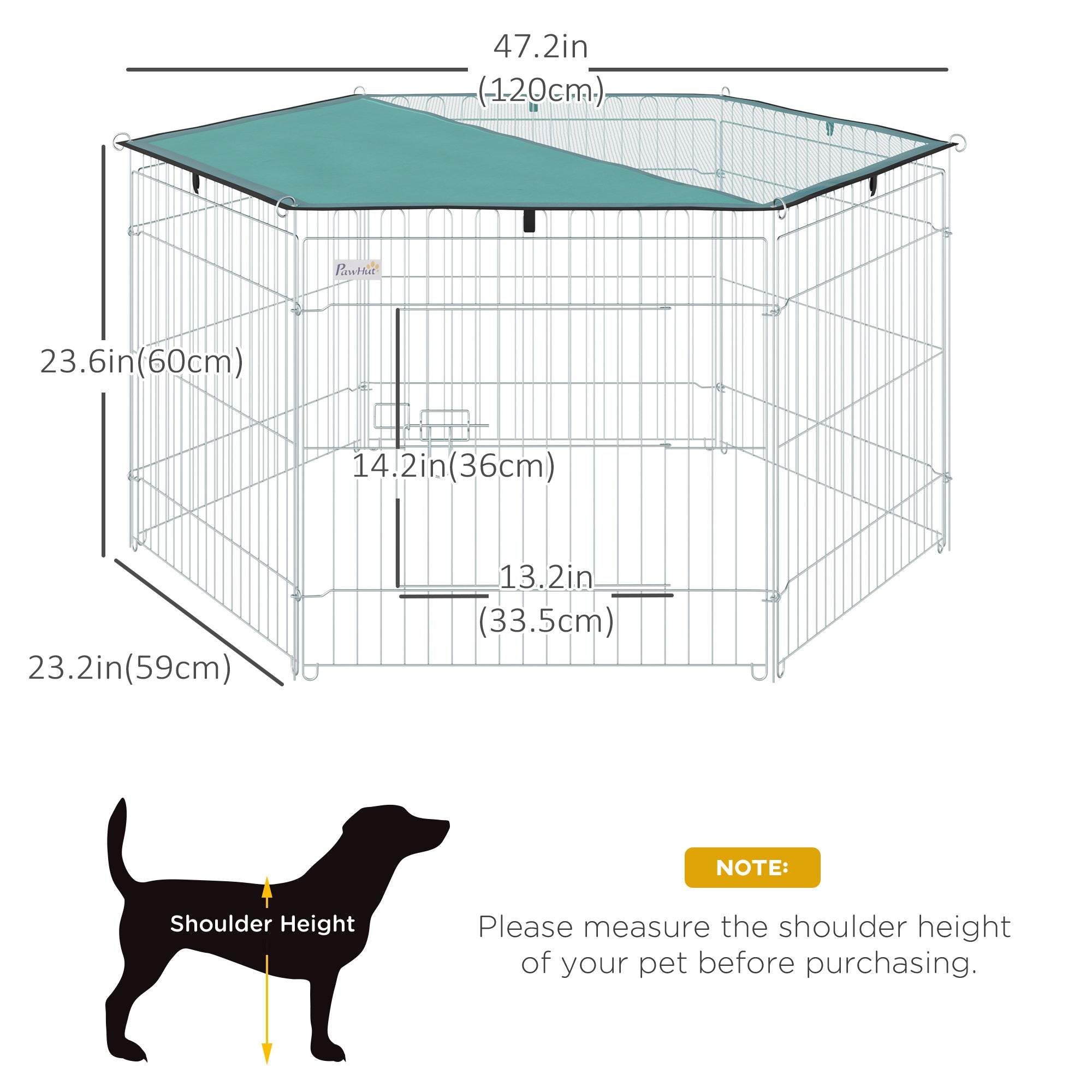 Foldable Pet Playpen with Top Cover, Portable Heavy Duty Dog Pen for Dogs, Cats, Chickens, Rabbits, 6 Pannels Dog Fence Outdoor/Indoor Houses, Kennels & Pens   at Gallery Canada